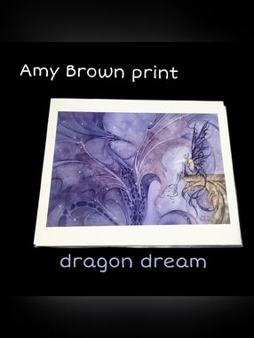 Vintage Amy Brown  Dragon Dreams Art Print